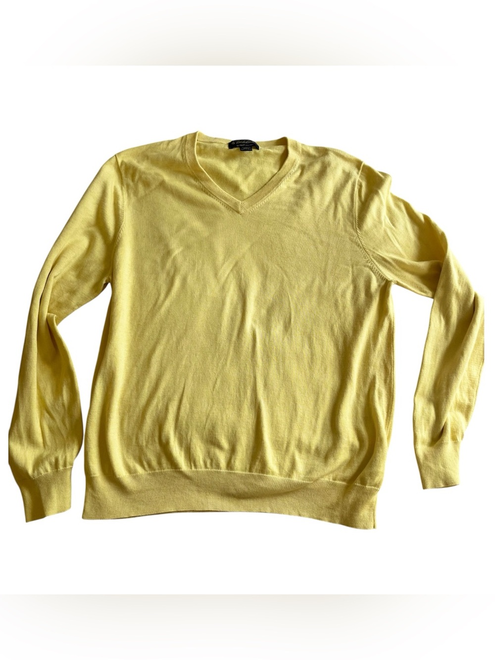 Men’s Brooks Brothers 100% supima cotton Yellow Men's Sweater L